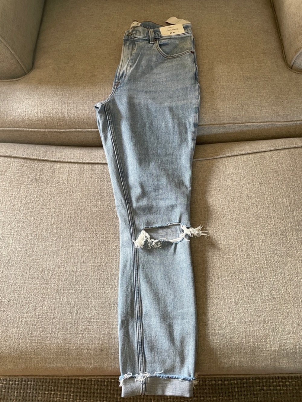 Abercrombie & Fitch Light Blue Skinny Distressed Jeans